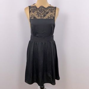 Free People Tea For Two Flirty Black Lace Minidress Size S